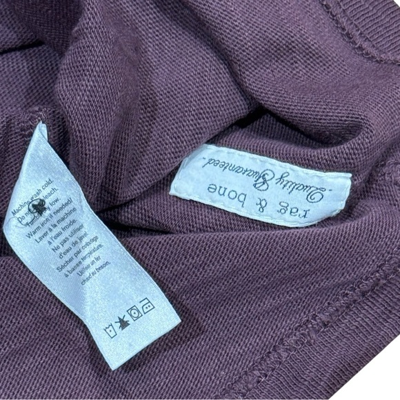 Rag & Bone Sz M Men's Burgundy T-shirt Henley Short sleeve Classic Preppy - Picture 4 of 5